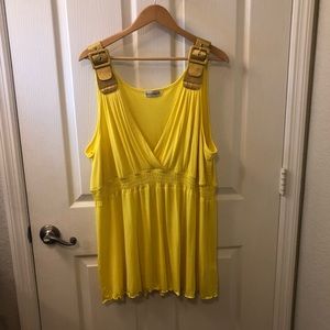 Kaelyn Max II yellow tank top 3X plus size boho